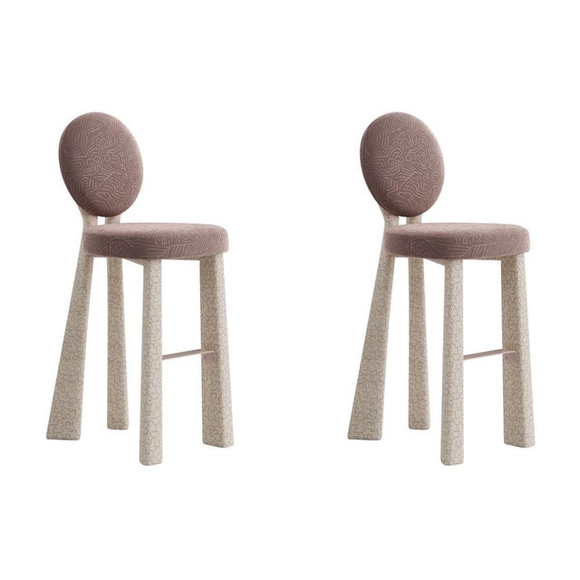 Purple Mary II Bar Chairs by Ottiu, Set of 2 For Sale - Image 8 of 8