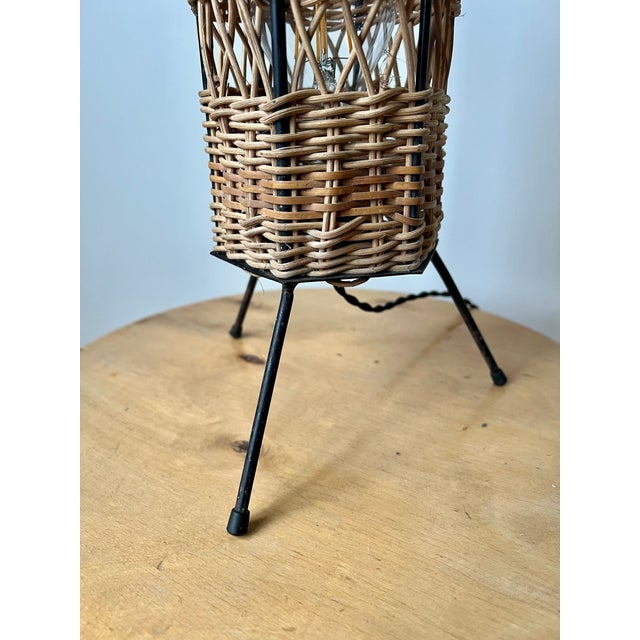 Vintage French Rattan Table Lamp, 1960 For Sale - Image 13 of 15