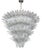 Italian Palmette chandelier with clear Murano glass leaves mounted on chrome metal finish frame / Made in Italy by Fabio...
