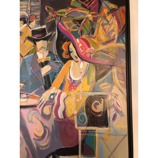 Textile Signed Original Isaac Maimon "Sharing Great Times" For Sale - Image 7 of 11