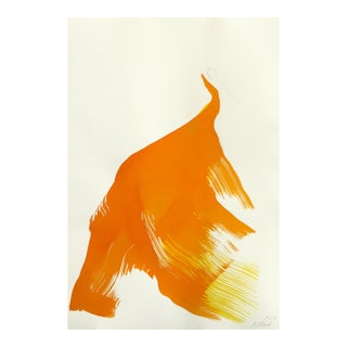 The Marigold Dress 4 - Minimalist Figurative Ink Painting on Paper Original Artwork by Bettina Mauel For Sale