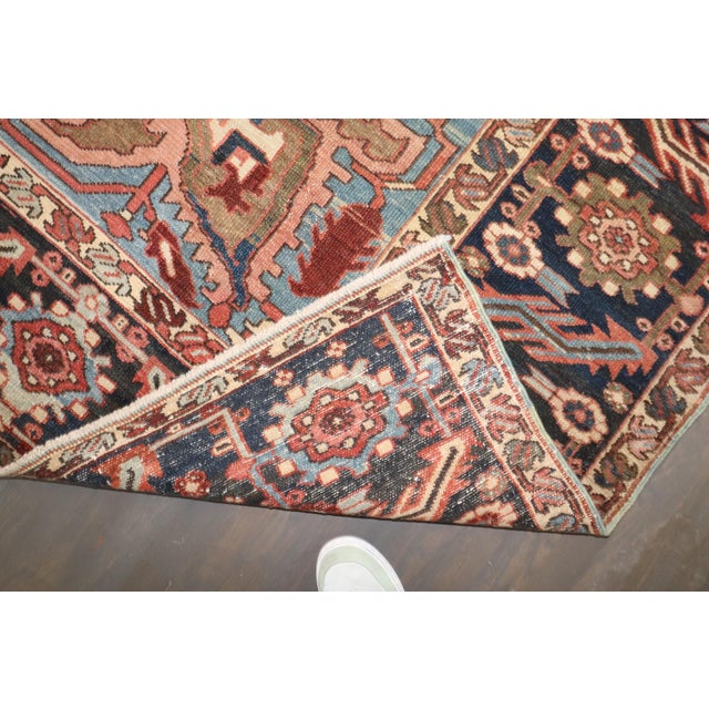 Antique Zabihi Collection Masculine Persian Heriz Rug - 8'8" x 12'2" For Sale - Image 12 of 12