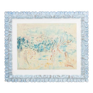 Sirio Pellegrini, Landscape, Mixed Media on Paper, 1971 For Sale