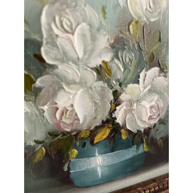 Vintage Signed Floral Still Life Painting in Gilt Frame For Sale - Image 10 of 13