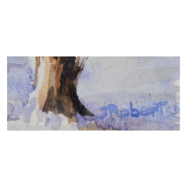 Impressionist Trees in Springtime, New Zealand North Hagley Park Landscape Watercolor by Jeanie Roberts For Sale - Image 3 of 5