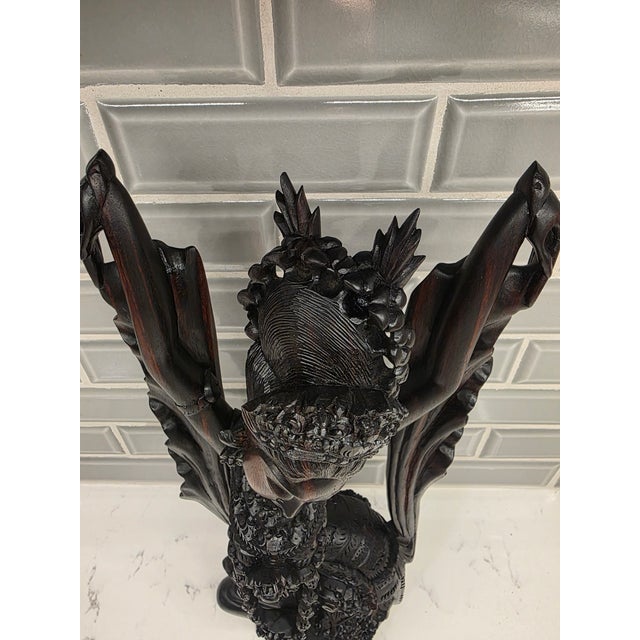 Wood Large 14.75" Mid-Century Balinese Two-Tone Macassar Ebony Celestial Dancer Masterwork For Sale - Image 7 of 12