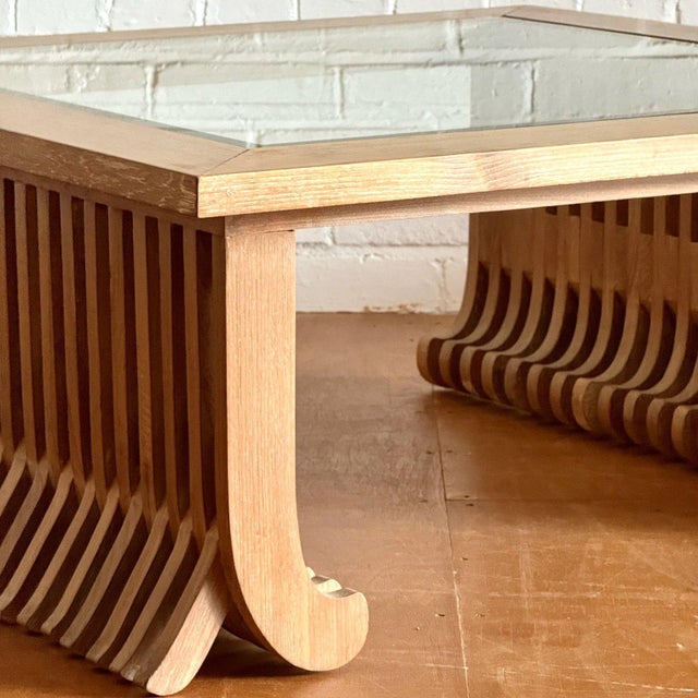 Cerused Ash Fluted Coffee Table For Sale - Image 3 of 9