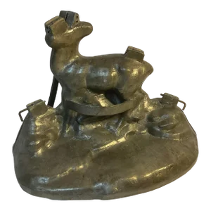 Early 20th Century Metal Pin Hinged Deer Chocolate or Ice Cream Mold
