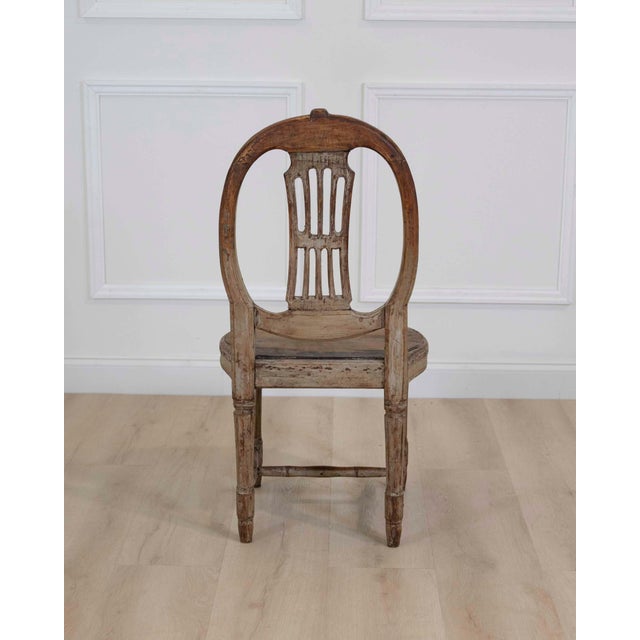 19th Century Provincial Gustavian Chair in Original Paint For Sale In Atlanta - Image 6 of 7