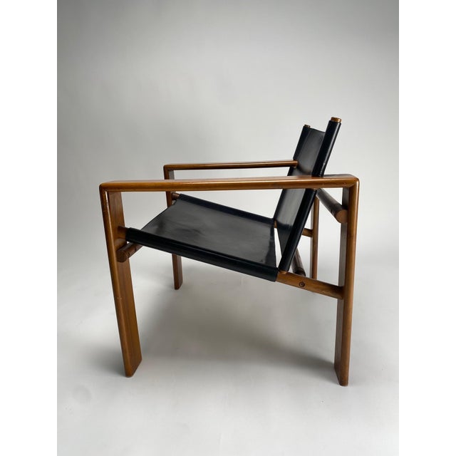 1960s Mid-Century Armchairs in Wood & Leather attributed to Tarcisio Colzani, Italy, 1960s For Sale - Image 5 of 17