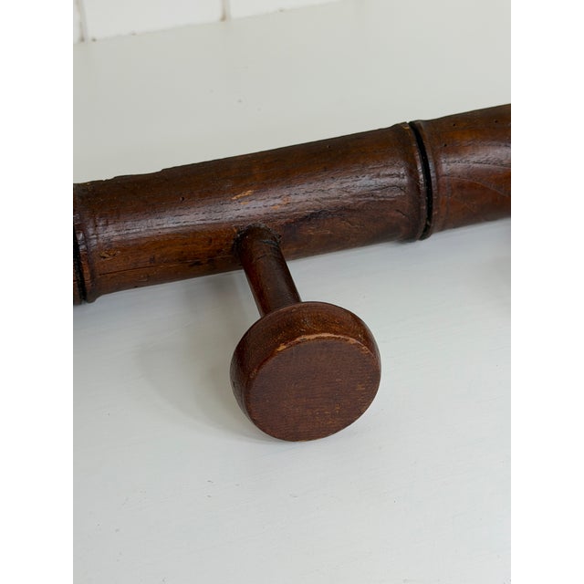 Antique Faux Bamboo Five Peg Coat Rack, Circa 1900 For Sale - Image 9 of 12