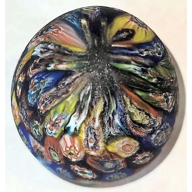 Glass 1970s Murano Glass Mille Fiore Egg Paperweighti For Sale - Image 7 of 7