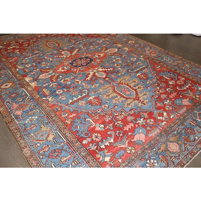 Early 20th Century Antique Zabihi Collection Persian Heriz Rug - 9'2" x 13' For Sale - Image 12 of 12