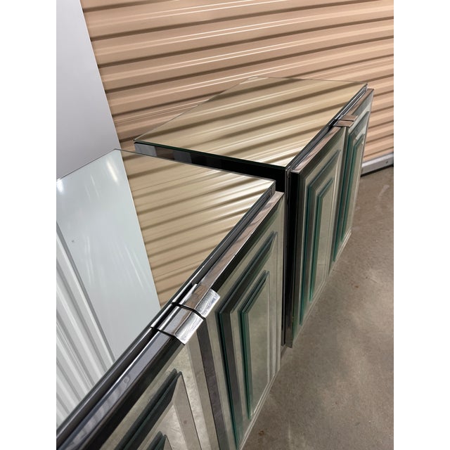 Mid 20th Century Pair of Vintage Ello Mirrored Cabinets For Sale In Dallas - Image 6 of 12