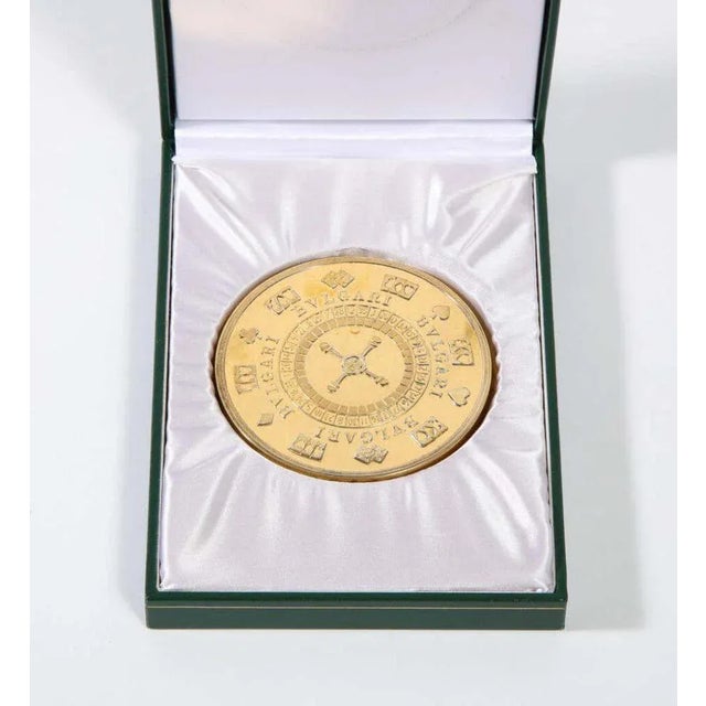 Vintage Bvlgari Gilt Sterling Silver Oversized "Vegas" Casino Paper Weight Coin For Sale - Image 9 of 12