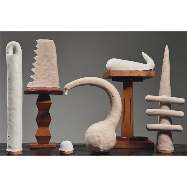 Zimra Beiner (Canadian, b. 1985) - Postmodern Abstract Matte Glazed Terracotta Jagged Edge Sculpture. Jagged edge...