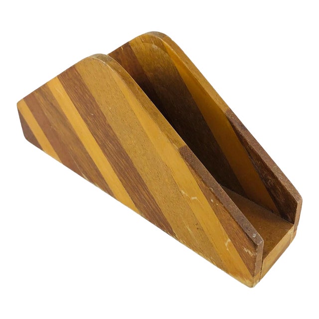 1930s Inlaid Wood Marquetry Letter Holder For Sale