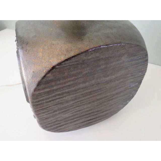 Ceramic Large Brutalist Lamp Base by Emiel Laskaris, 1960s For Sale - Image 7 of 10