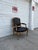 French Vintage Louis XV French Carved Wood Fauteuil Armchair With Black Upholstery For Sale - Image 3 of 12
