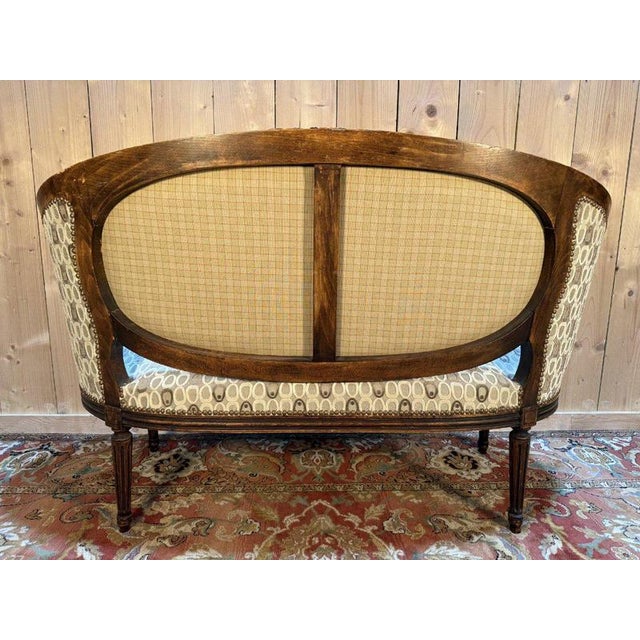 Wood Louis XVI Style Bench in Solid Wood For Sale - Image 7 of 9