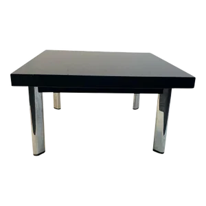 1970s Knoll Black Granite & Chrome Coffee Table