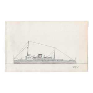 1943 William Wood Double Sided Nautical Drawing
