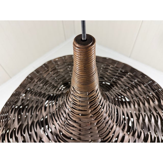 Vintage Rattan Wicker Hanging Lamp, 1960s For Sale - Image 13 of 17