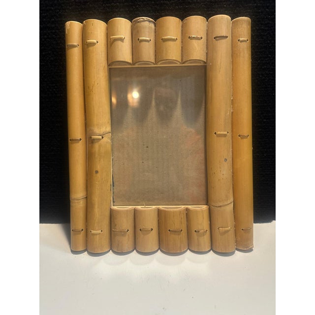 Vintage Bamboo Picture Frame For Sale - Image 4 of 11