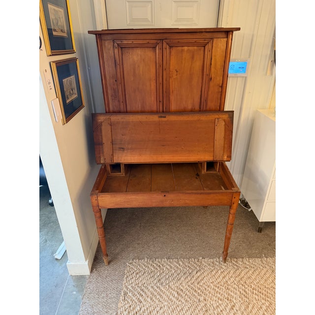 Antique American Primitive Pine Two-Piece Stepback Cupboard Hutch For Sale - Image 4 of 7