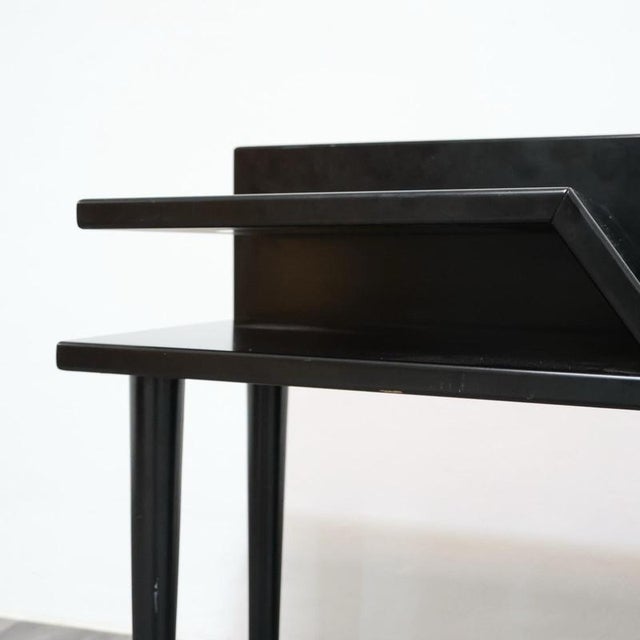 Black Postmodern Bench with Coffee Table and Magazine Rack attributed to Paolo Pallucco, 1980s For Sale - Image 8 of 12