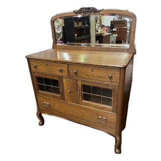 Late 19th Century Victorian Era Tiger Oak Server For Sale