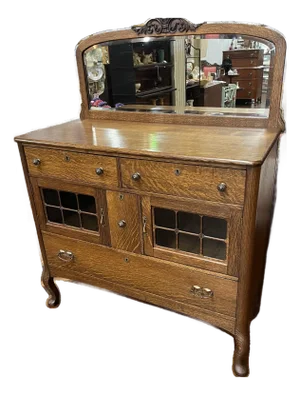 Late 19th Century Victorian Era Tiger Oak Server