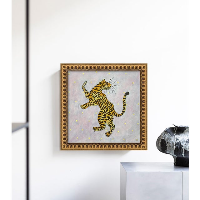 This one-of-a-kind chinoiserie-inspired tiger painting brings playful elegance and timeless charm to any space. Hand-...
