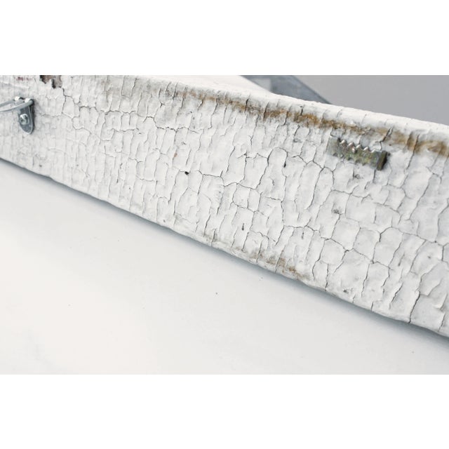 1920's Antique Rustic French Carved Coat/Hat Rack/Distressed White For Sale - Image 4 of 5