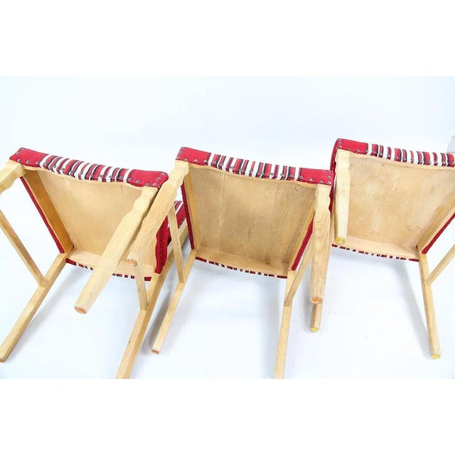 1970s Set 6 Danish Modern Red Dining Chairs For Sale - Image 11 of 12