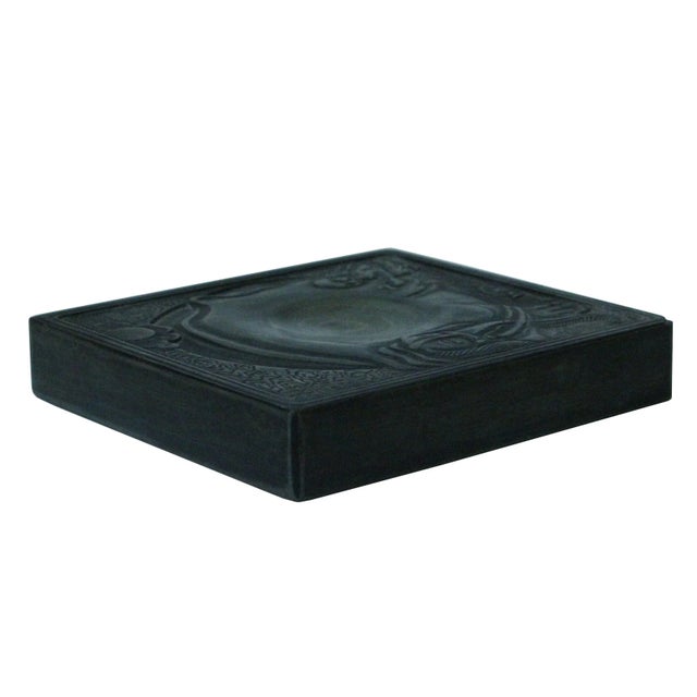 2010s Chinese Elephant Lohon Motif InkStone Dip Pen Brush InkWell Pad For Sale - Image 5 of 8