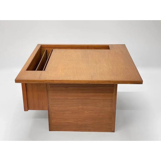 Wood Mid-Century Walnut Magazine Rack Coffee Table by John Keal for Brown Saltman, 1960s For Sale - Image 7 of 18