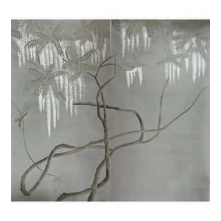 Wisteria Wallpaper Hand Painted Artworks For Sale