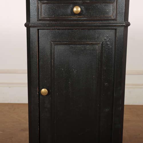 French Painted Bedside Table with Marble Top, 1890s For Sale - Image 4 of 12