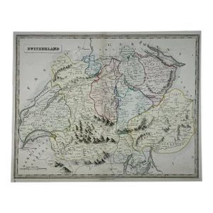 1837 Switzerland Map From Alan Bell's a New General Atlas, London