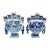 Pair of Blue and White Dragon Five-Spout Tulip Vases / Chinese Export Style For Sale