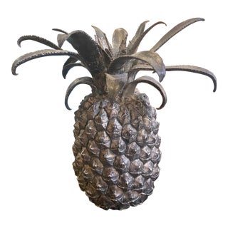 Vintage Maitland-Smith Silver-tone Metal Pineapple For Sale