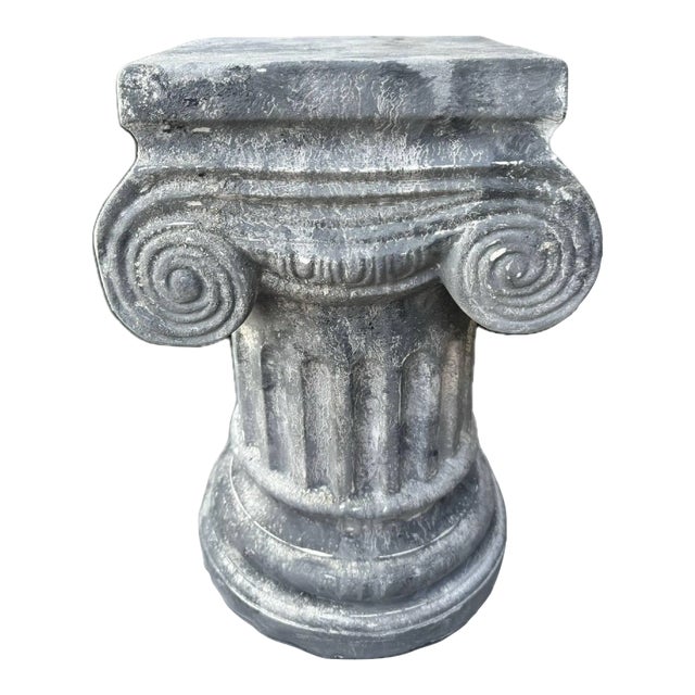Grey Ionic Column Pedestal – Greek Style Display Stand For Sale