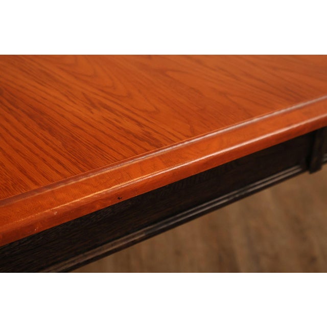 Wood Farmhouse Style Oak Expandable Dining Table For Sale - Image 7 of 18