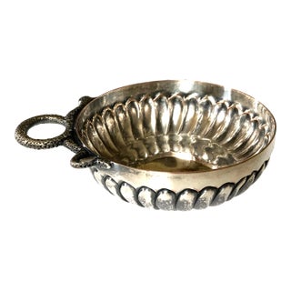 Serpent Handle Silver Plated Tastevin For Sale