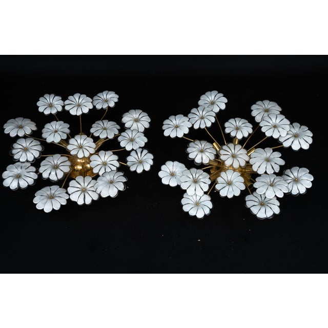 Murano White Flower Ceiling Lamps, Italy, 1980s, Set of 2 For Sale - Image 13 of 18