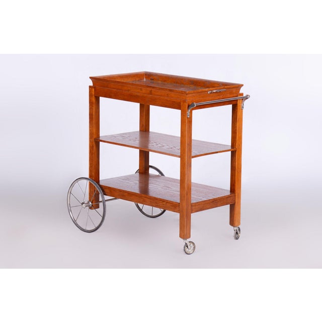 French Art Deco Walnut Trolley, 1920s For Sale - Image 12 of 12