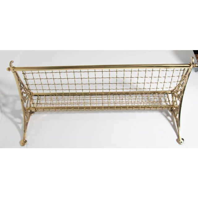 Art Nouveau Polished Brass New South Wales Railroad Train Luggage Rack For Sale - Image 9 of 12
