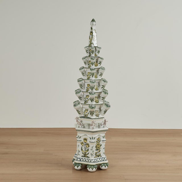 Vintage Italian Porcelain Tulipiere For Sale In West Palm - Image 6 of 15