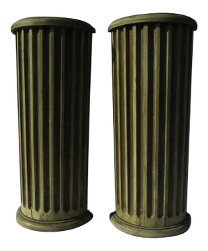 19th Century Tall Narrow Pedestals from Classical Fluted Architectural Painted Columns - a Pair